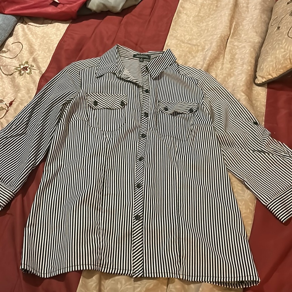 Black and white blouse
